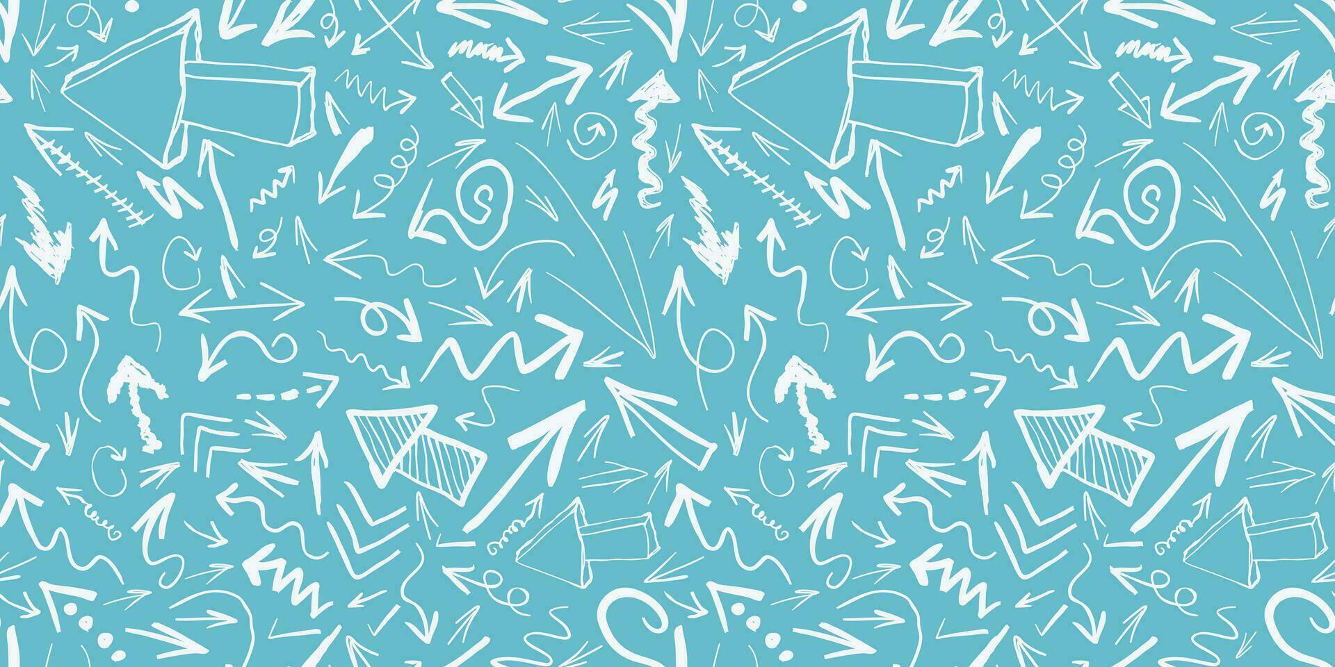 Hand drawn arrows seamless pattern vector