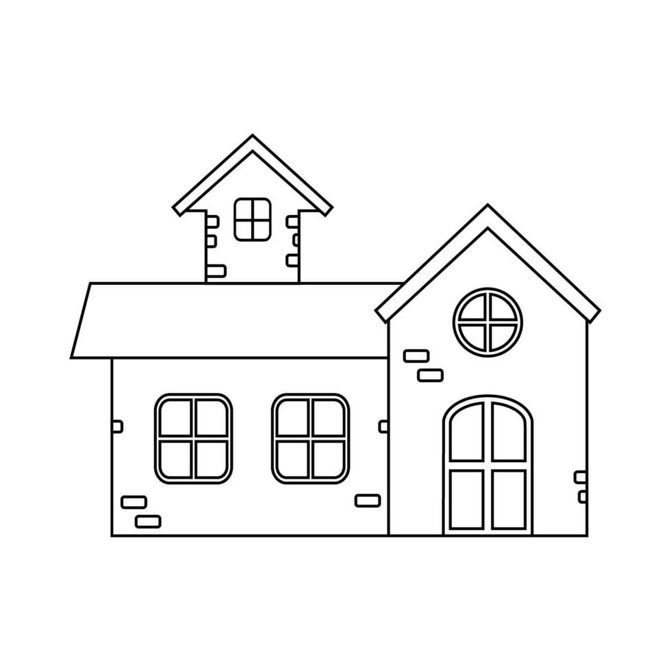 Home line icon Front view House front view symbol vector