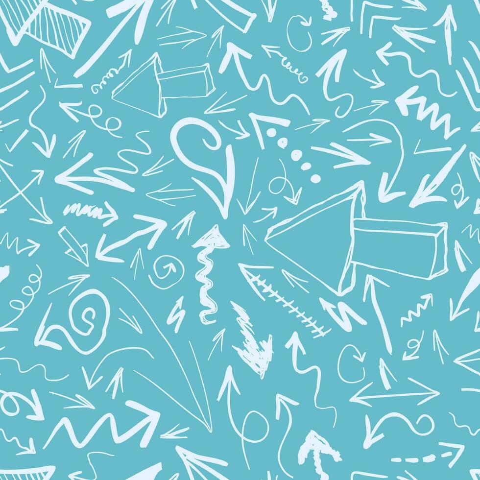 Hand drawn arrows seamless pattern vector