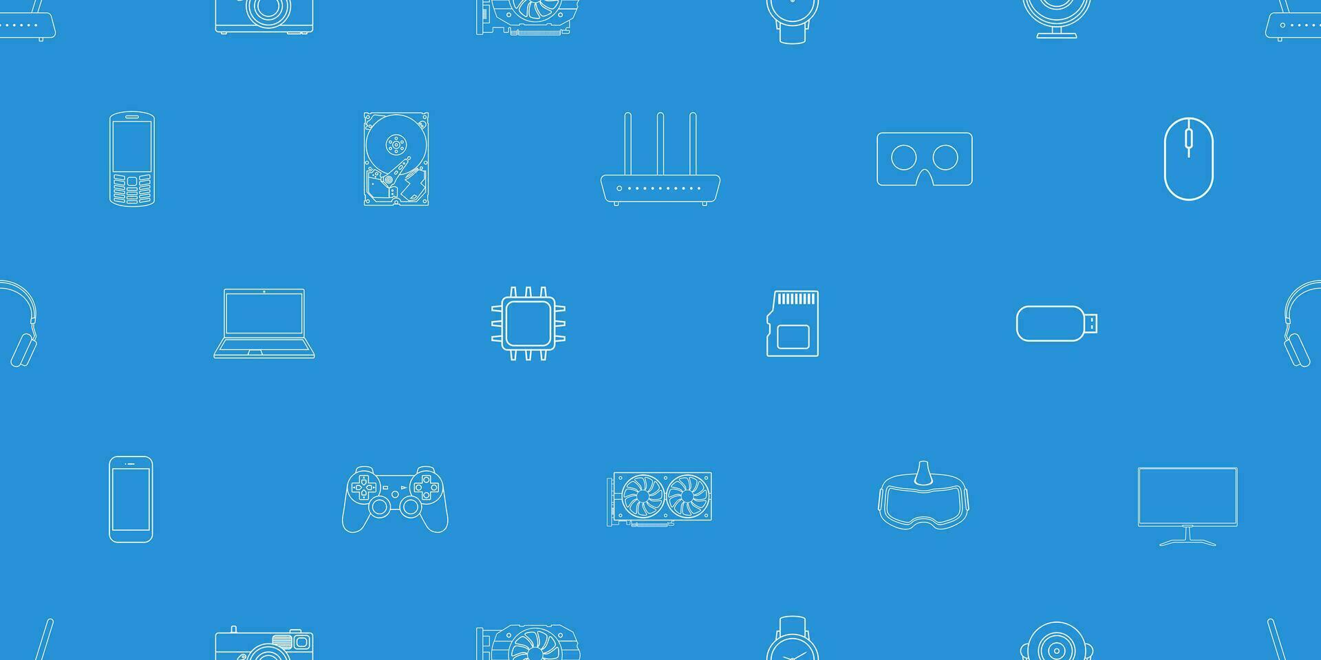 Gadgets and devices pattern collection vector