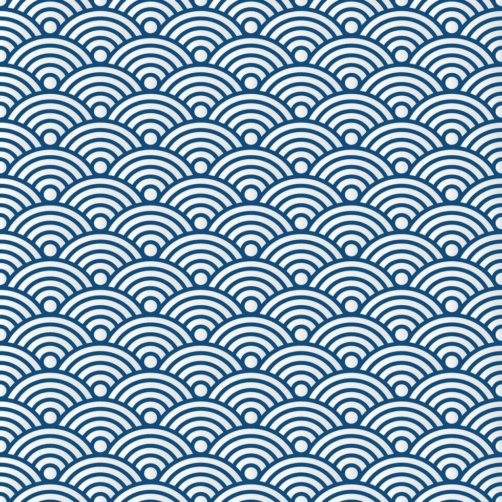 Wavy seamless geometric asian background vector