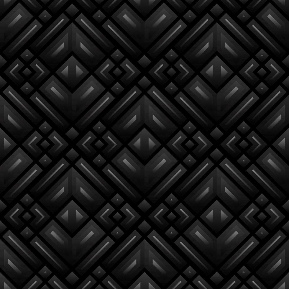 Mediterranean style ceramic tile pattern Ethnic folk ornament Dark black seamless geometric pattern vector