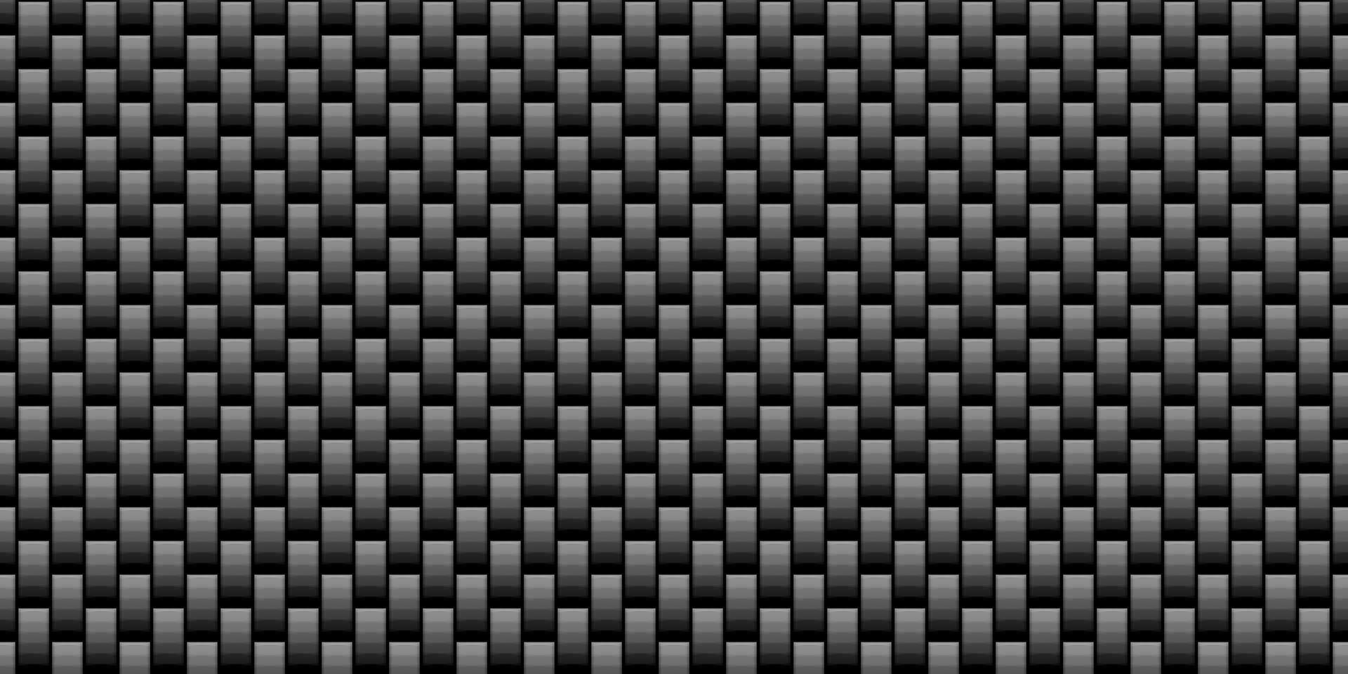 Dark black Geometric grid Carbon fiber background vector