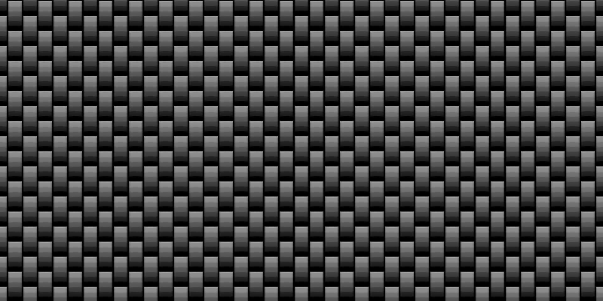 Dark black Geometric grid Carbon fiber background vector