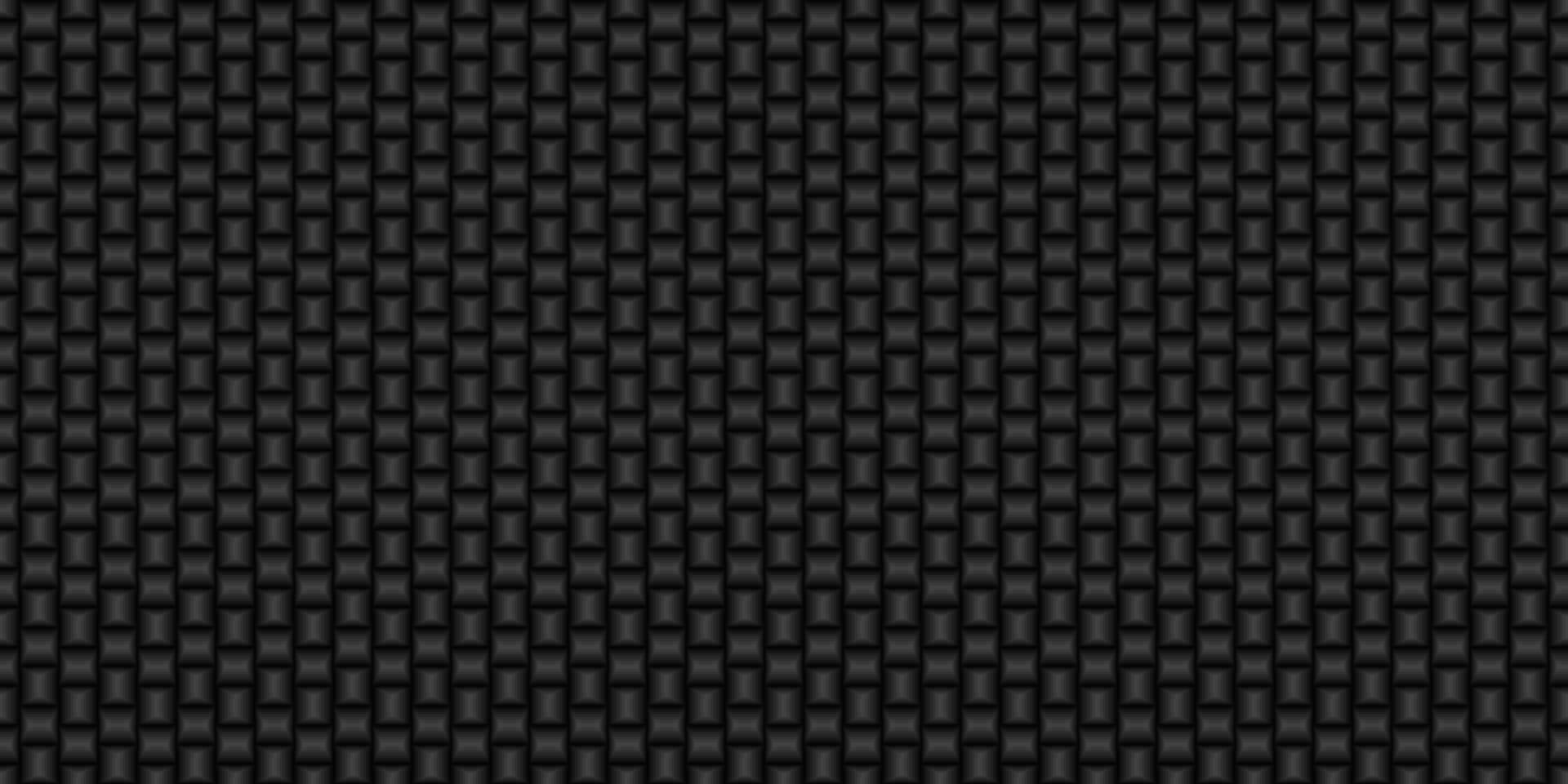 Dark black Geometric grid Carbon fiber background Modern dark abstract seamless texture vector
