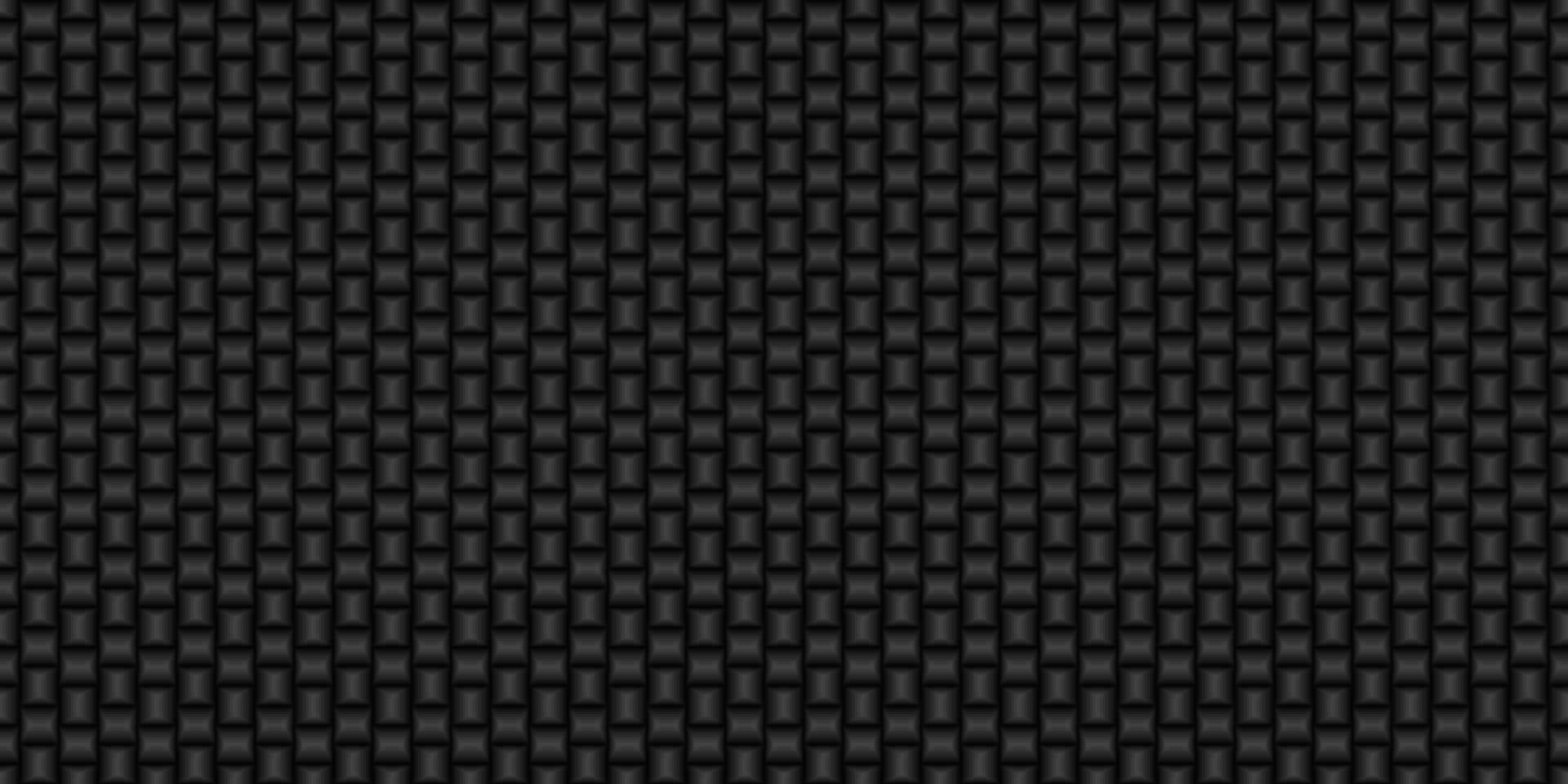 Dark black Geometric grid Carbon fiber background Modern dark abstract seamless texture vector