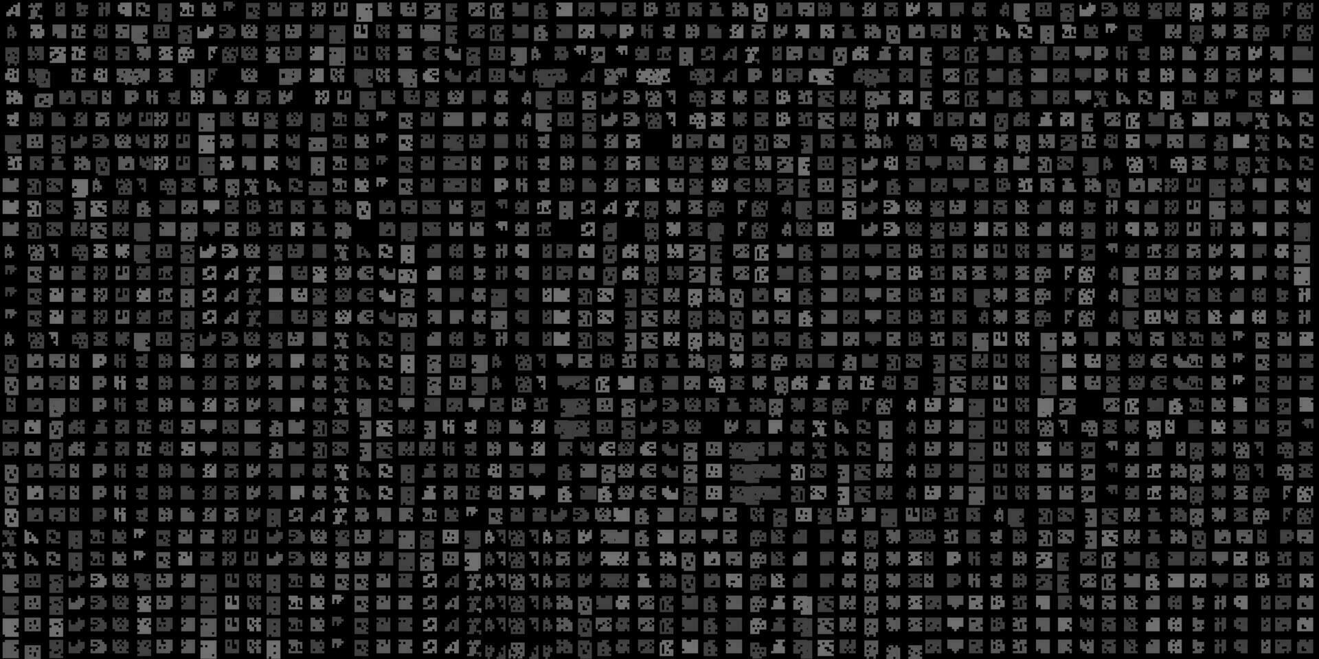 Monochrome geometric grid Pixel Art style background Modern black and white abstract mosaic texture vector