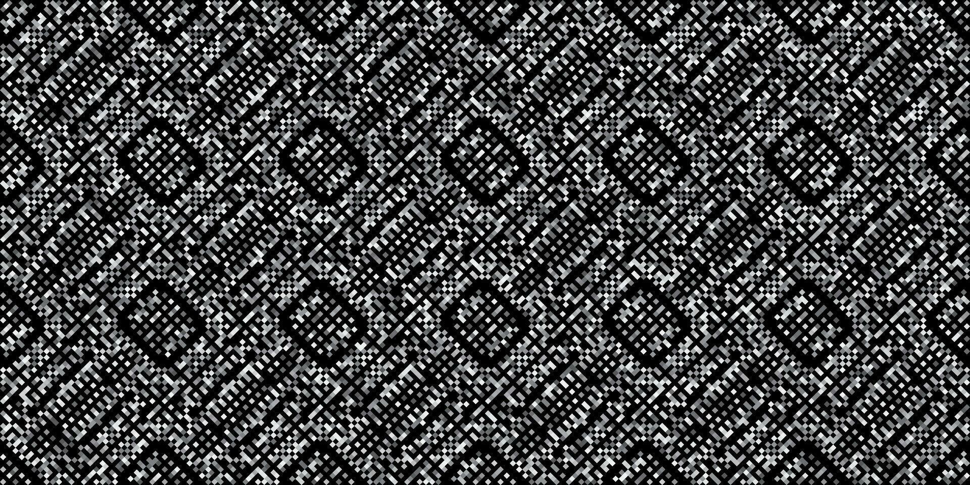 Monochrome geometric grid Pixel Art background Modern black and white abstract mosaic texture vector