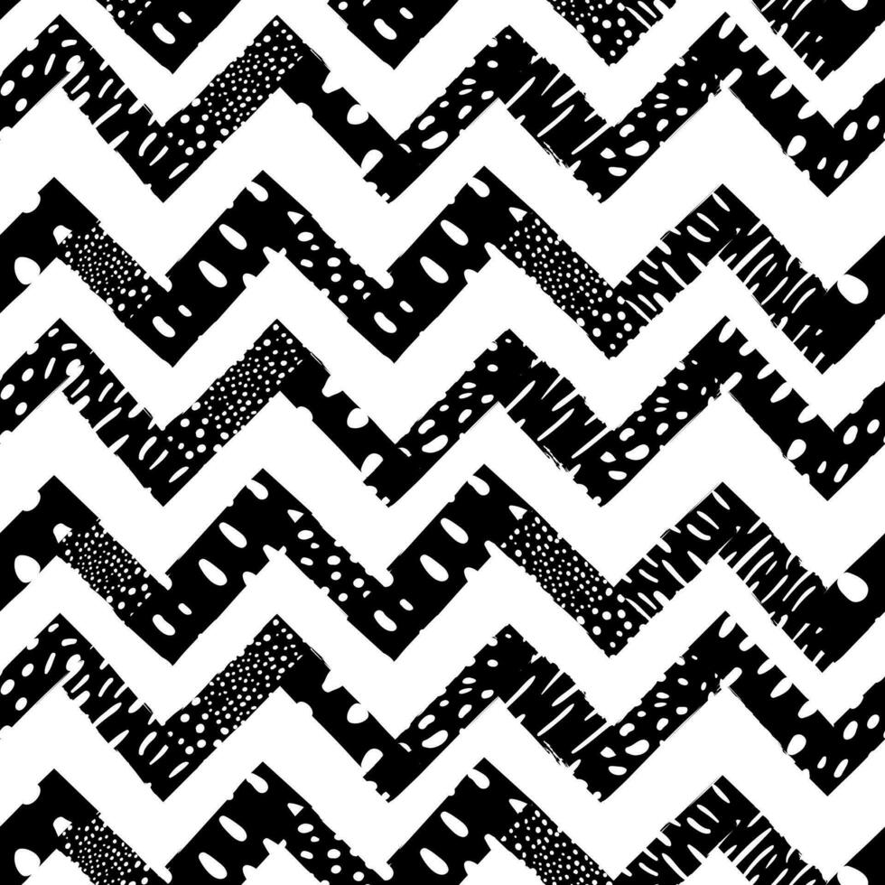 Seamless chevron geometric pattern retro vintage Zigzag lines background vector