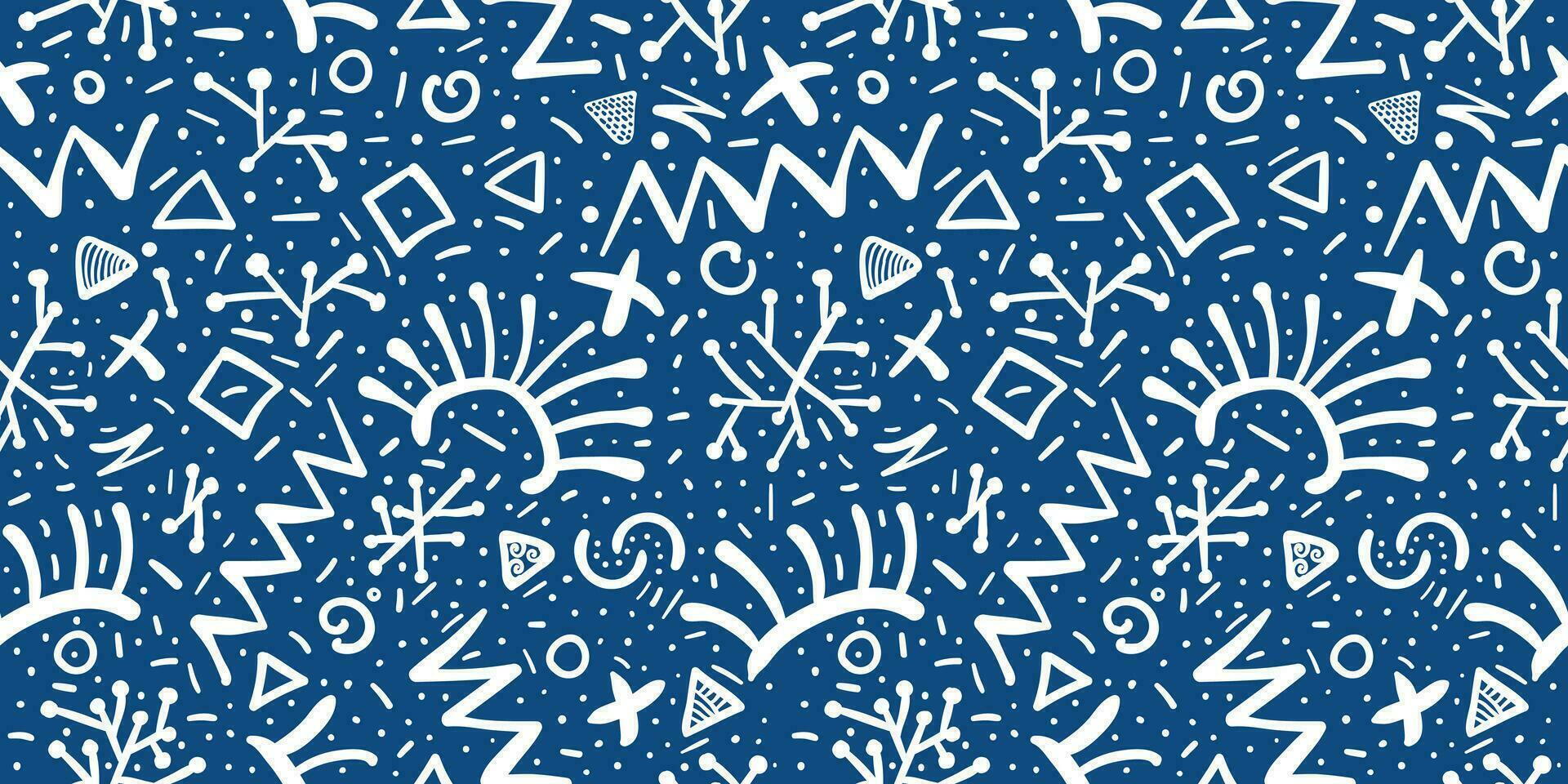 Memphis blue pattern Minimal geometric background vector