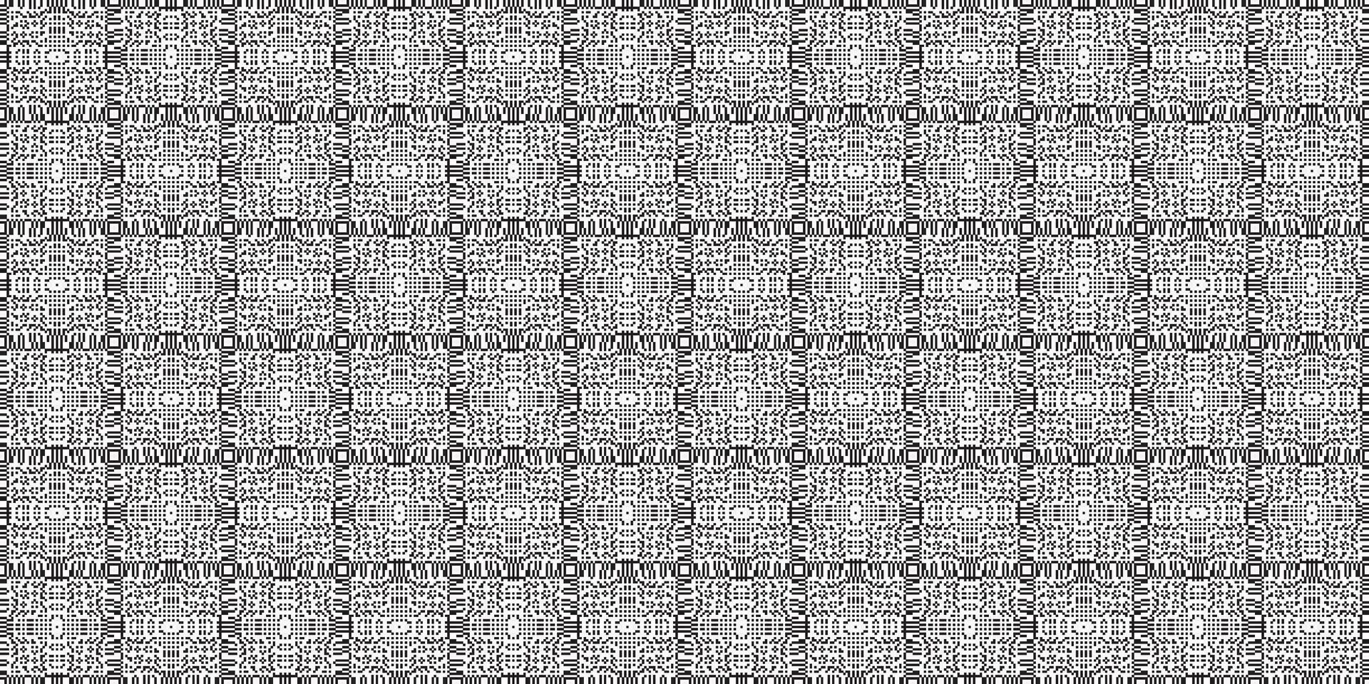 Monochrome geometric grid Pixel Art background Modern black and white abstract mosaic texture vector