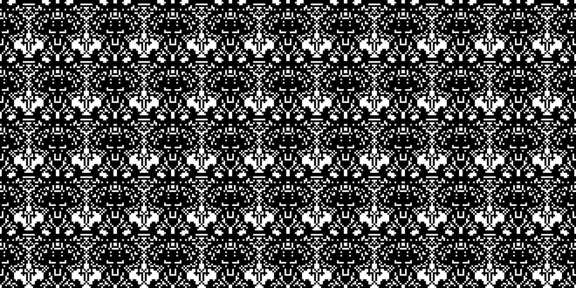 Monochrome geometric grid Pixel Art background Modern black and white abstract mosaic texture vector