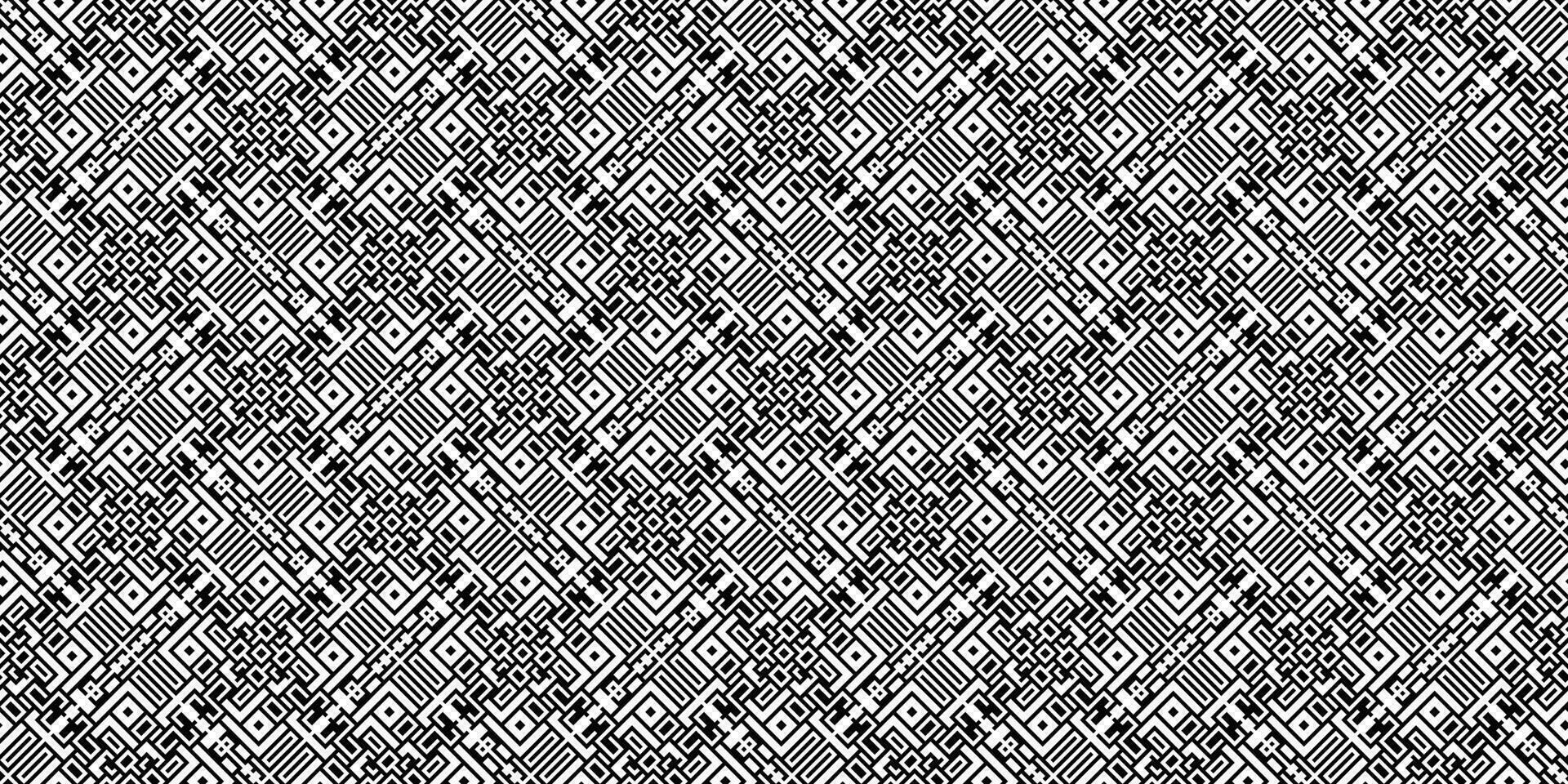 Monochrome geometric grid Pixel Art background Modern black and white abstract mosaic texture vector