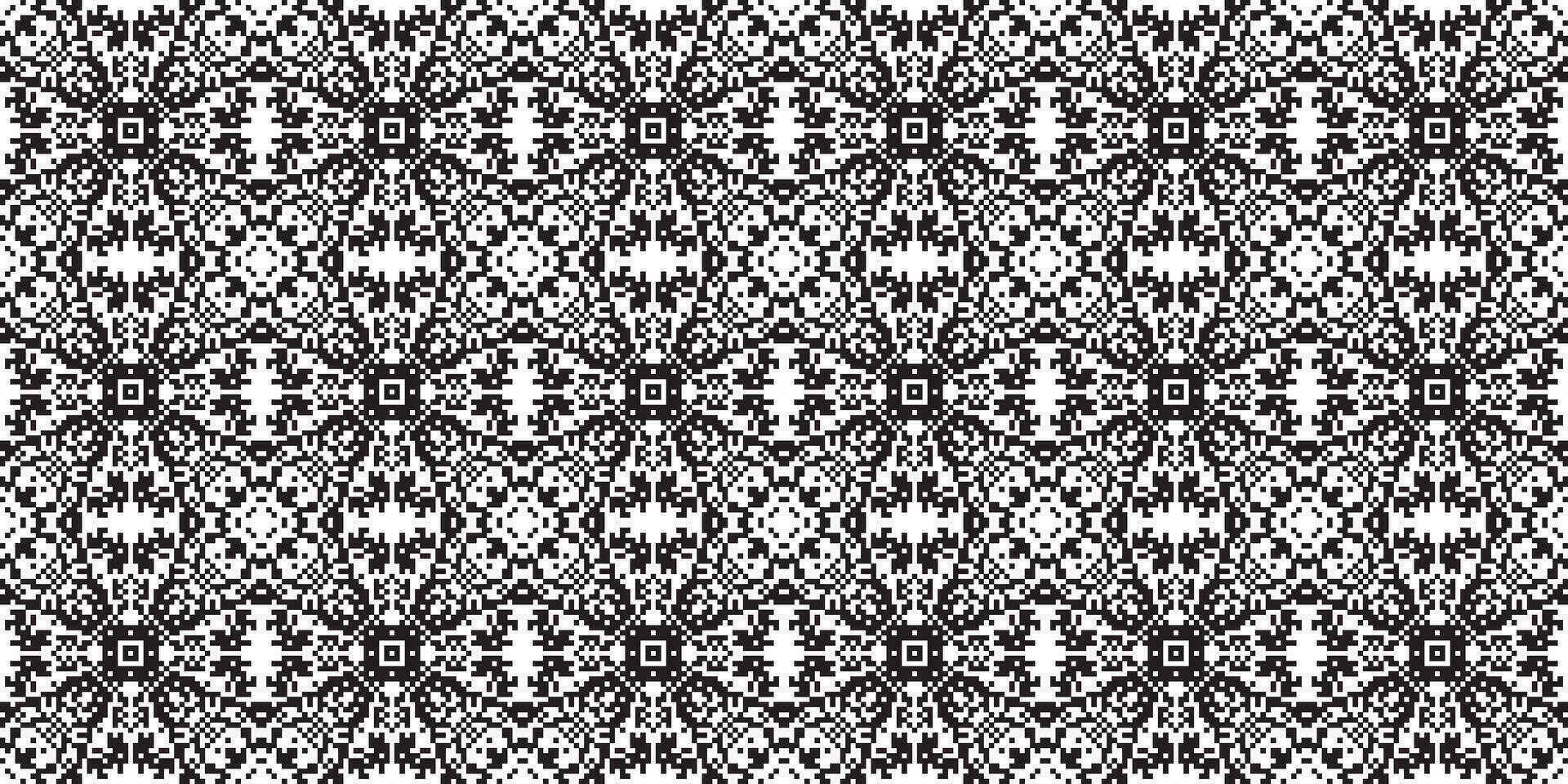 monocromo geométrico cuadrícula píxel Arte antecedentes moderno negro y blanco resumen mosaico textura vector