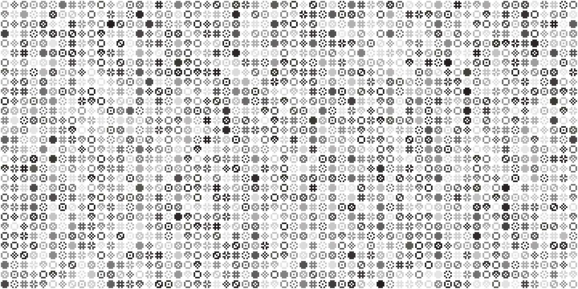 Monochrome geometric grid Pixel Art background Modern black and white abstract mosaic texture vector