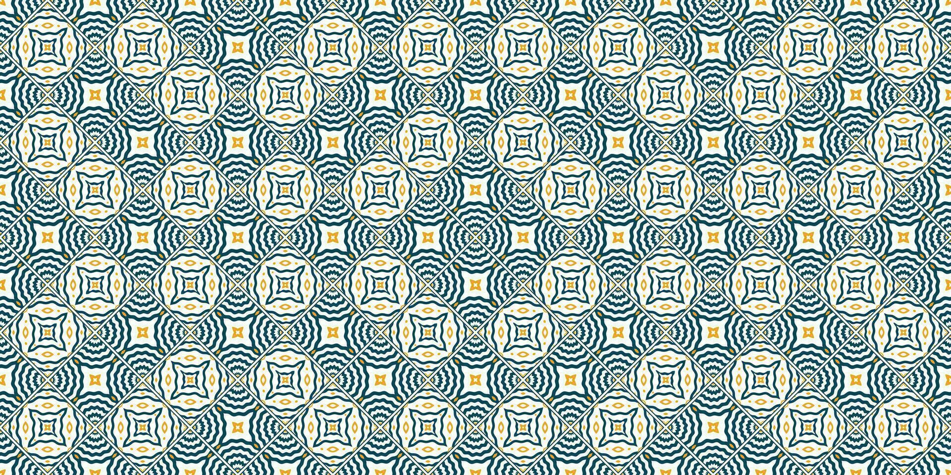 Mediterranean style ceramic tile pattern Ethnic folk ornament Colorful seamless geometric pattern vector