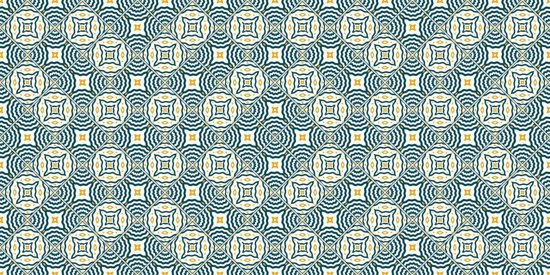 Mediterranean style ceramic tile pattern Ethnic folk ornament Colorful seamless geometric pattern vector