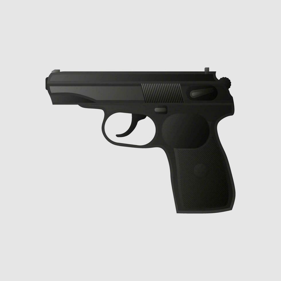Realistic Vector 9 mm black pistol