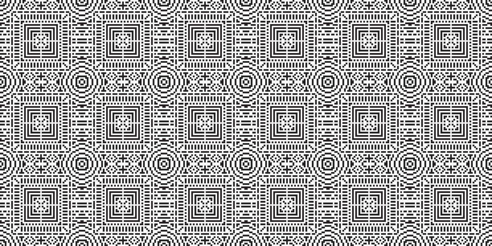 Monochrome geometric grid Pixel Art background Modern black and white abstract mosaic texture vector