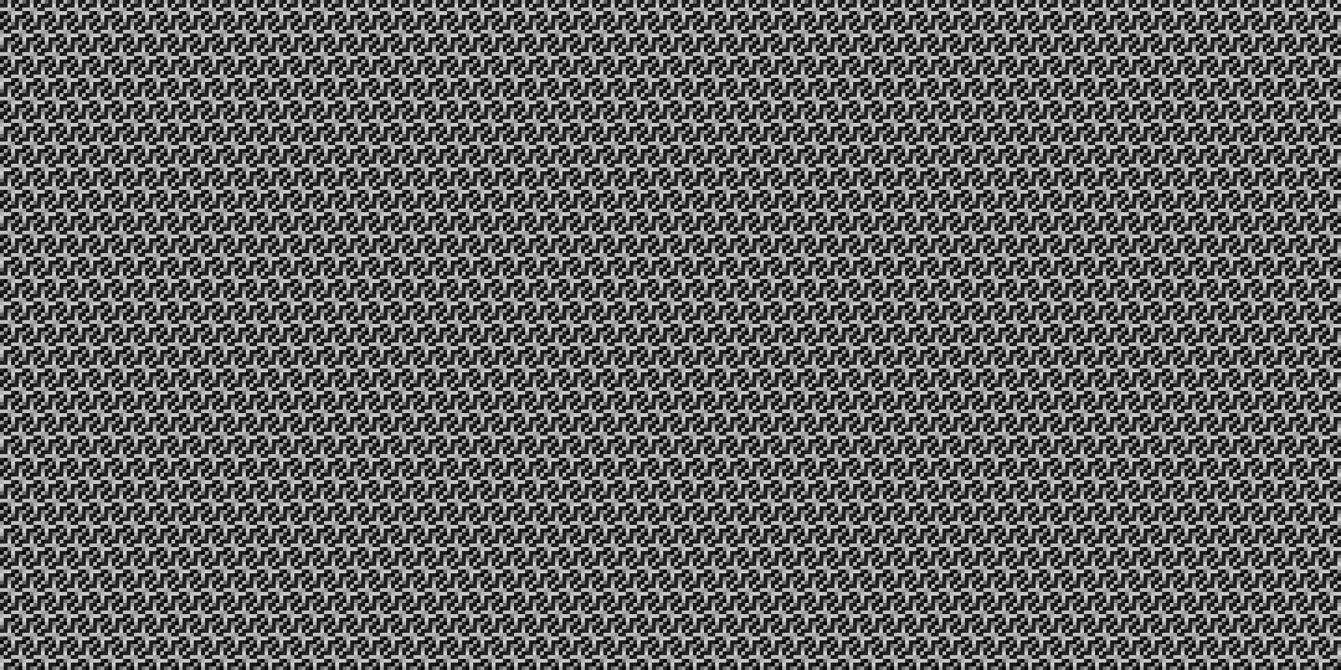 Dark black pixel mosaic abstract seamless geometric grid background vector