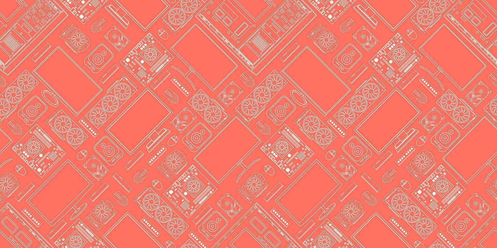 Gadgets and devices pattern collection vector