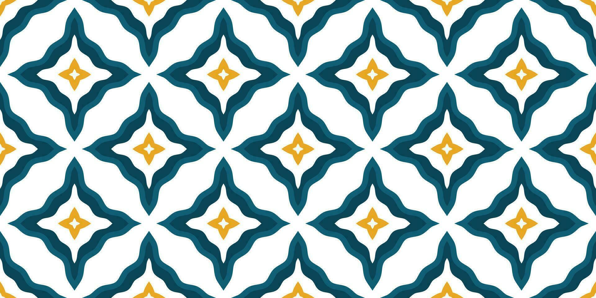 Mediterranean style ceramic tile pattern Ethnic folk ornament Colorful seamless geometric pattern vector
