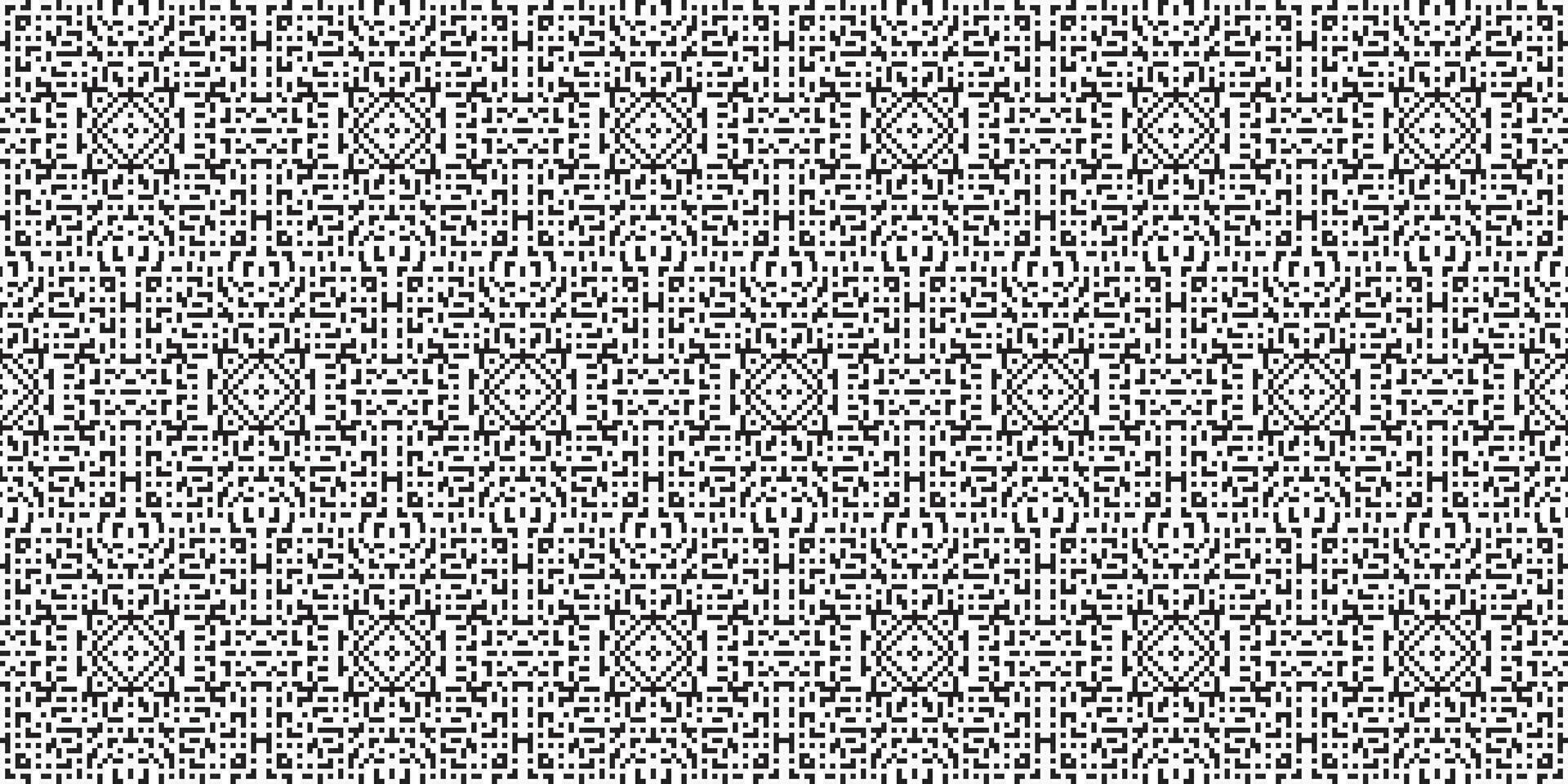 Monochrome geometric grid Pixel Art background Modern black and white abstract mosaic texture vector