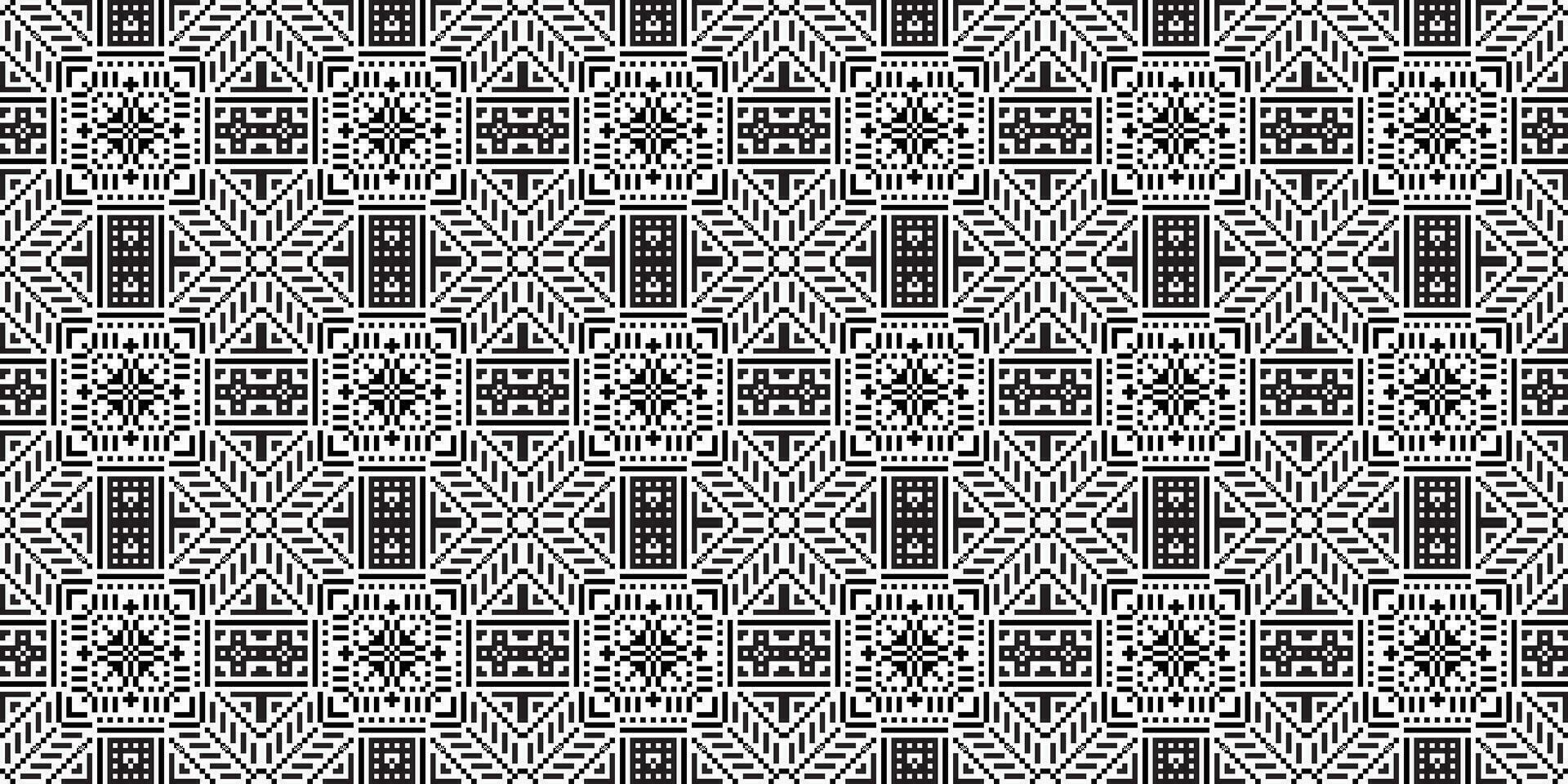 Monochrome geometric grid Pixel Art background Modern black and white abstract mosaic texture vector