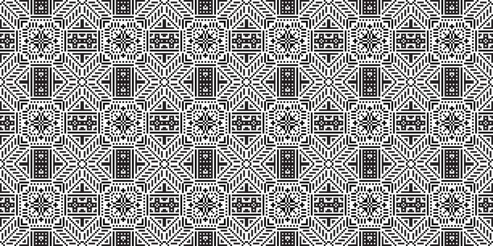 Monochrome geometric grid Pixel Art background Modern black and white abstract mosaic texture vector