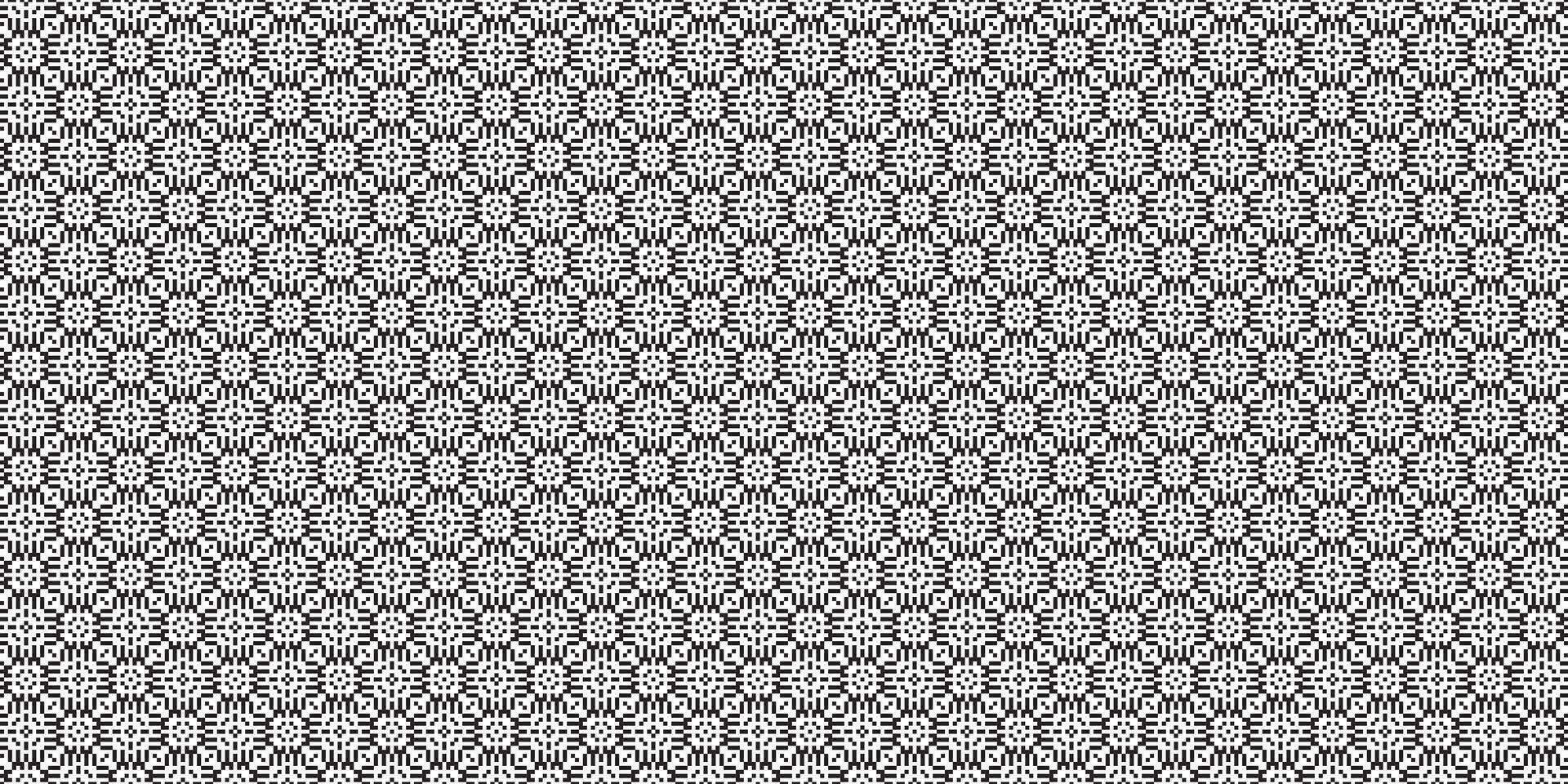 Monochrome geometric grid Pixel Art background Modern black and white abstract mosaic texture vector