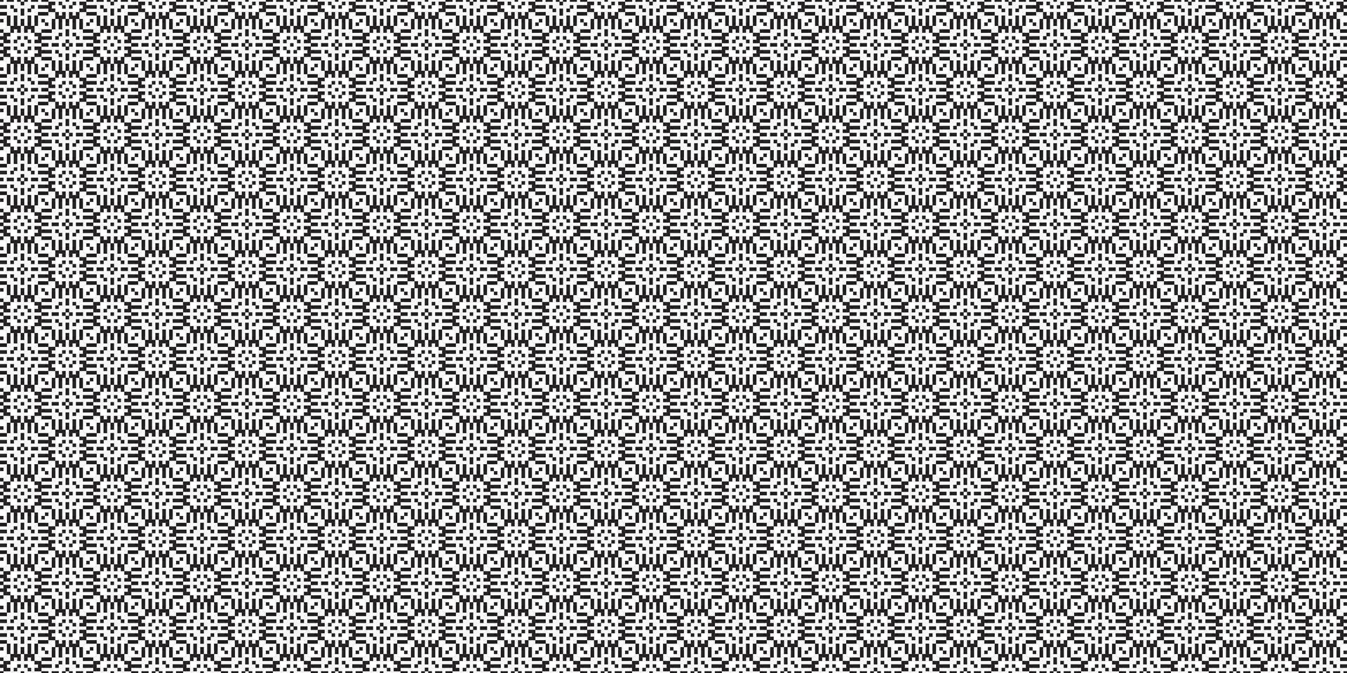 Monochrome geometric grid Pixel Art background Modern black and white abstract mosaic texture vector