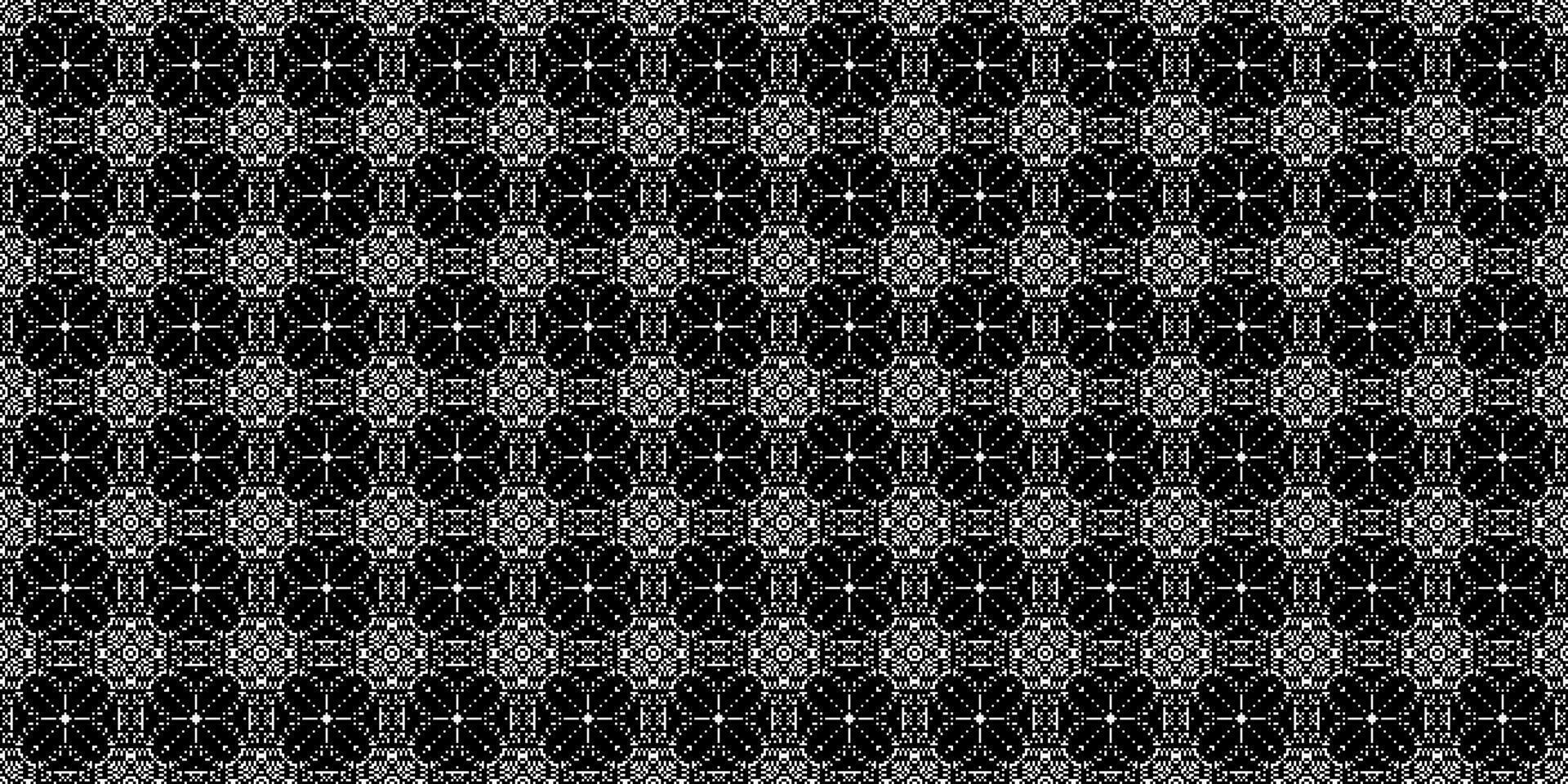 Monochrome geometric grid Pixel Art background Modern black and white abstract mosaic texture vector