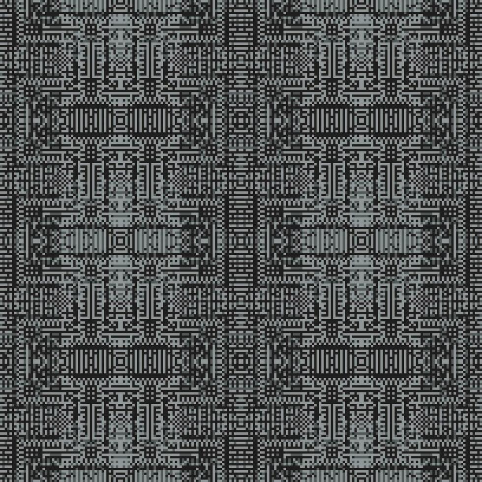 monocromo geométrico cuadrícula píxel Arte antecedentes moderno negro y blanco resumen mosaico textura vector