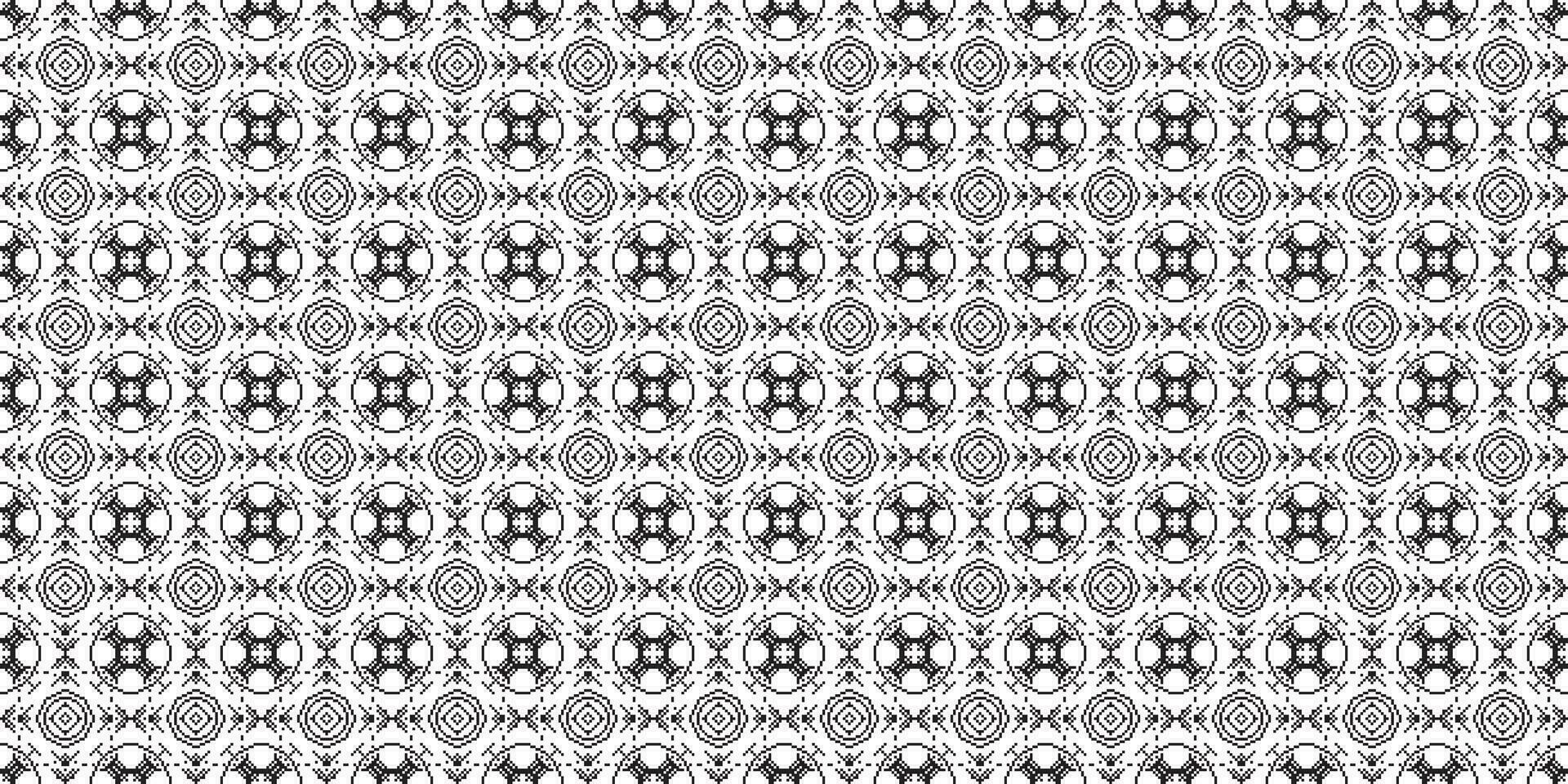 Monochrome geometric grid Pixel Art background Modern black and white abstract mosaic texture vector