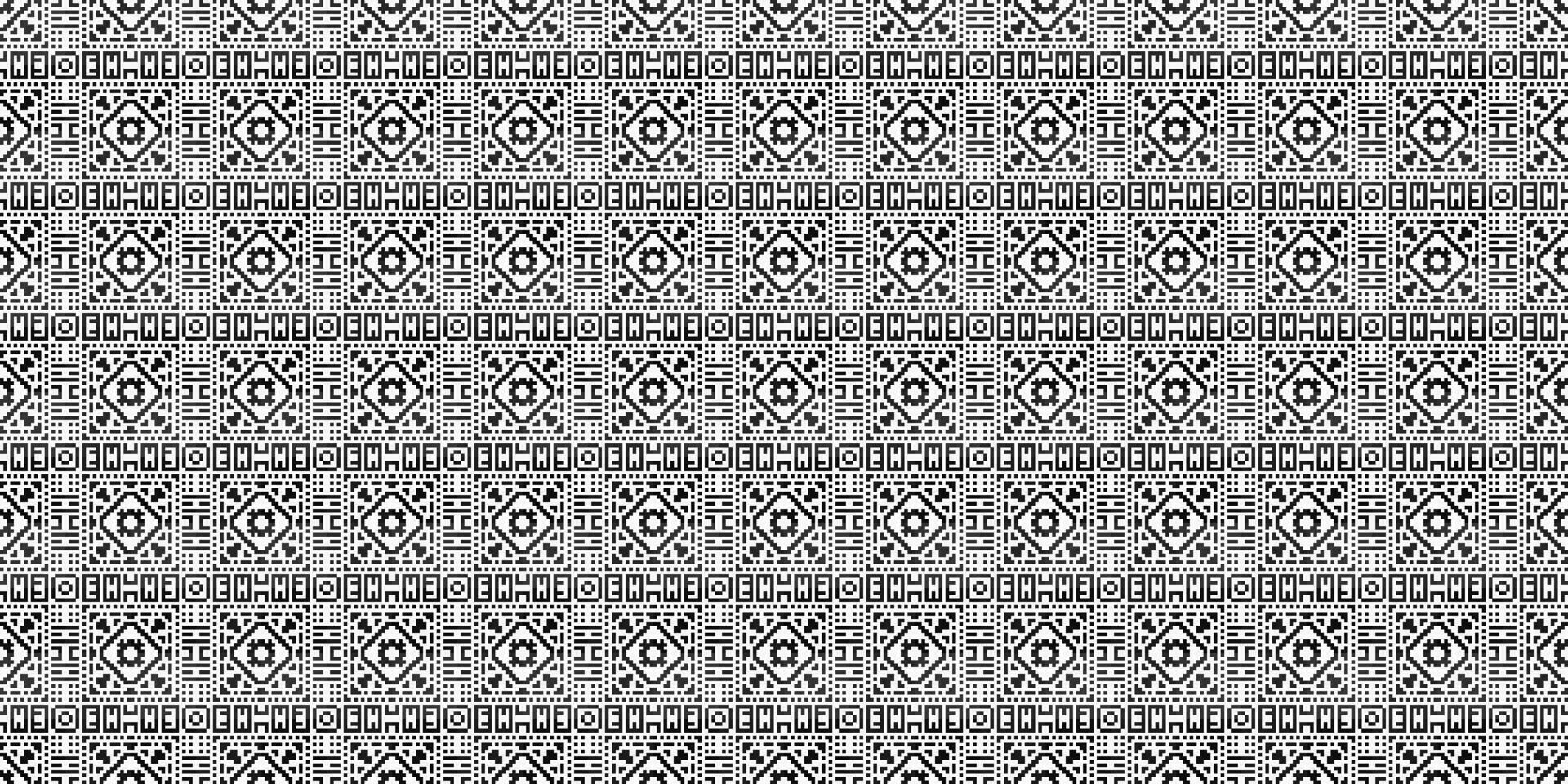 monocromo geométrico cuadrícula píxel Arte antecedentes moderno negro y blanco resumen mosaico textura vector