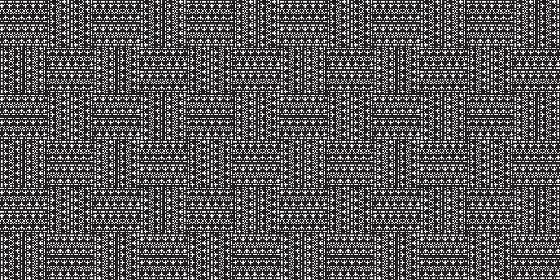 Monochrome geometric grid Pixel Art background Modern black and white abstract mosaic texture vector