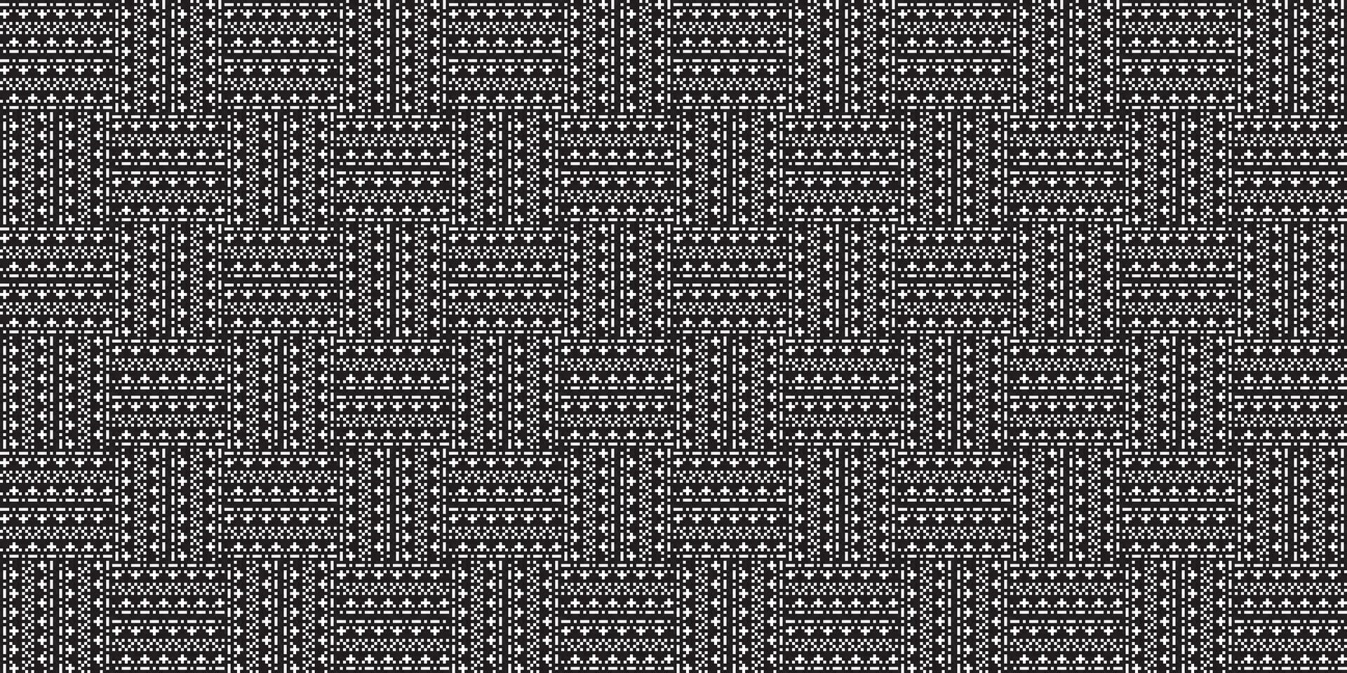 Monochrome geometric grid Pixel Art background Modern black and white abstract mosaic texture vector