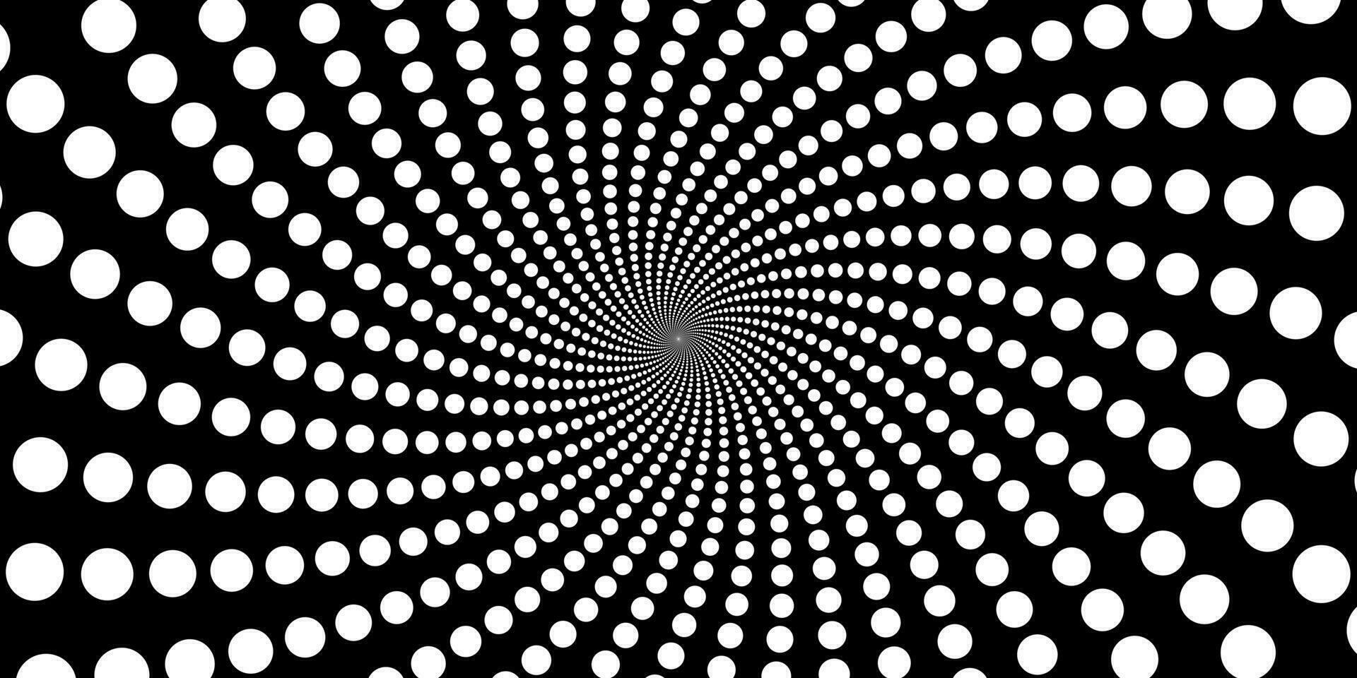 Swirling radial background. Black and white Halftone dotted background Pop art overlay texture. vector