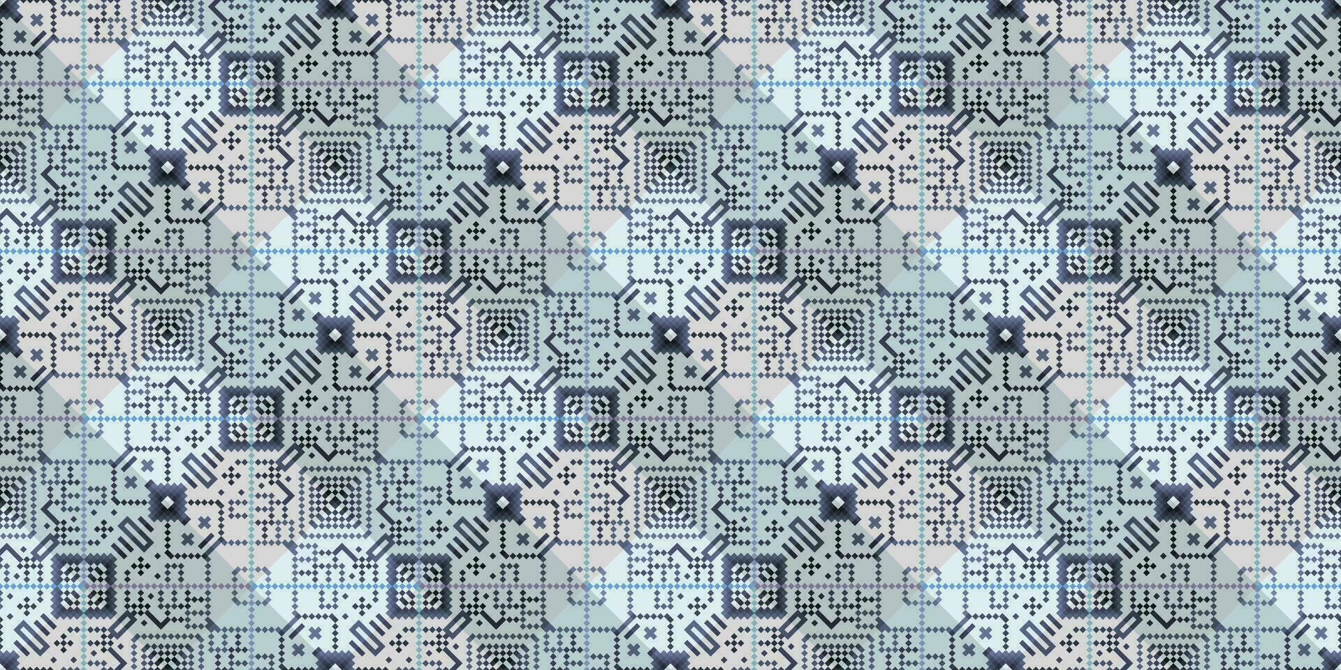Monochrome geometric grid Pixel Art background Modern colored abstract mosaic texture vector
