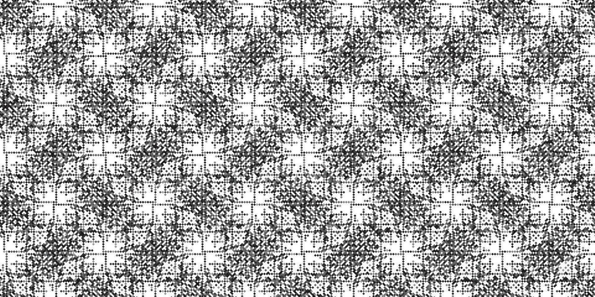 Monochrome geometric grid Pixel Art background Modern black and white abstract mosaic texture vector