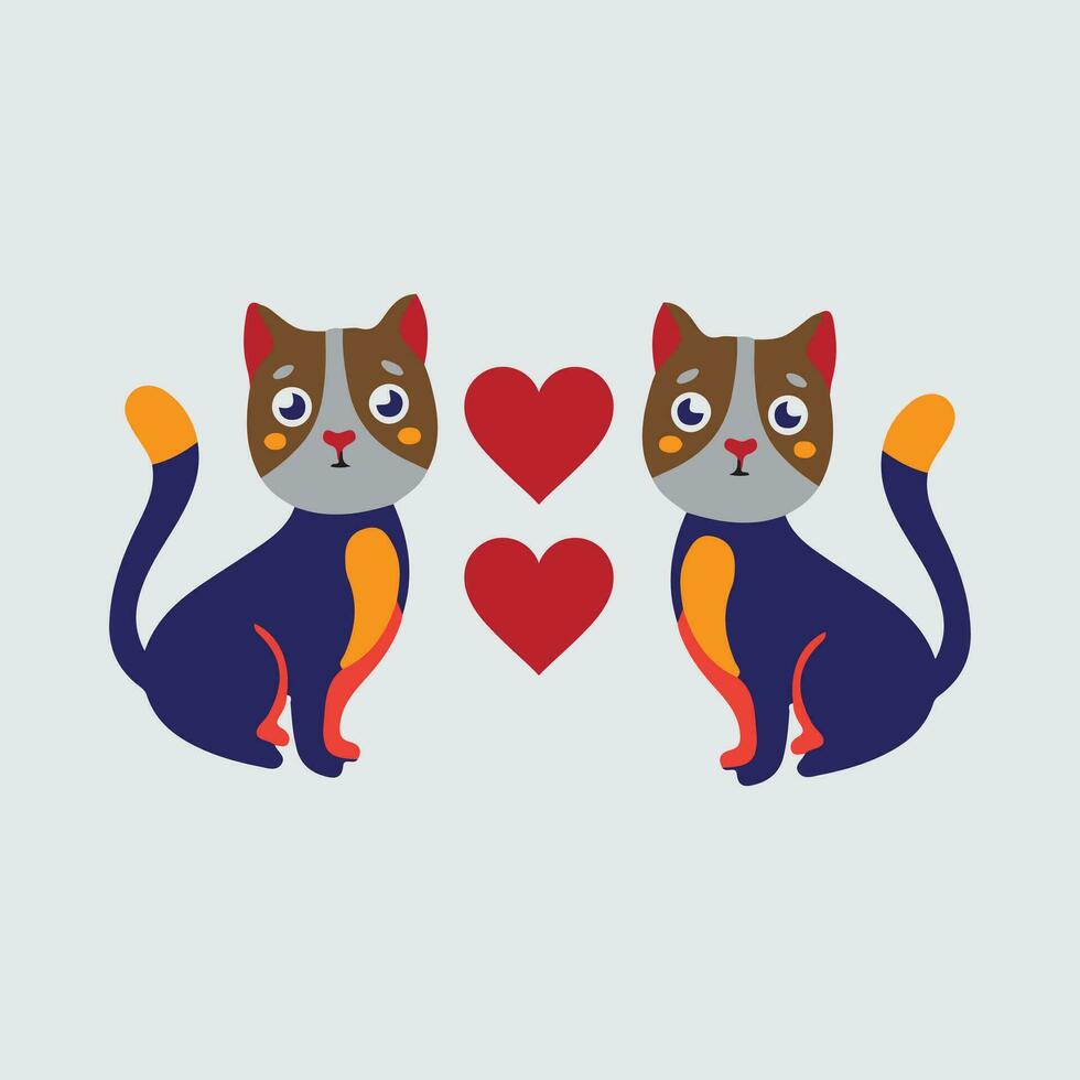 two cats design vector
