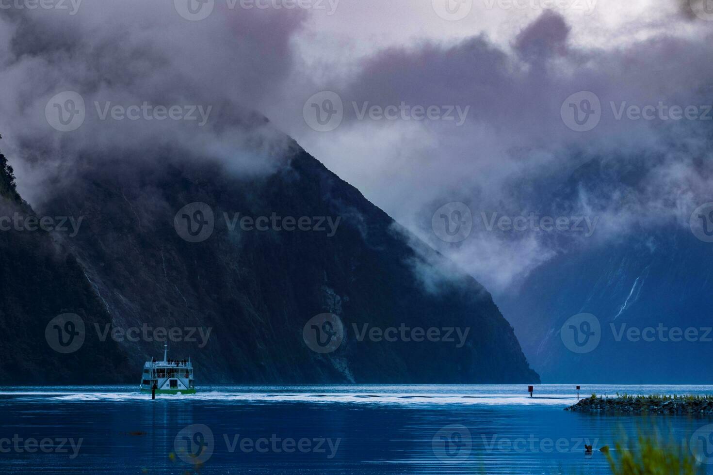 beautiful scenic of milford sound fiordland national park southland nz photo