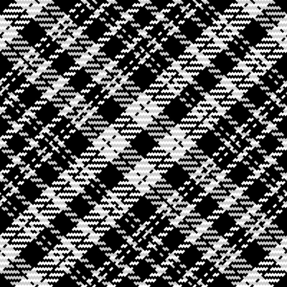 Plaid check pattern in black and white. Seamless texture fabric background. vector