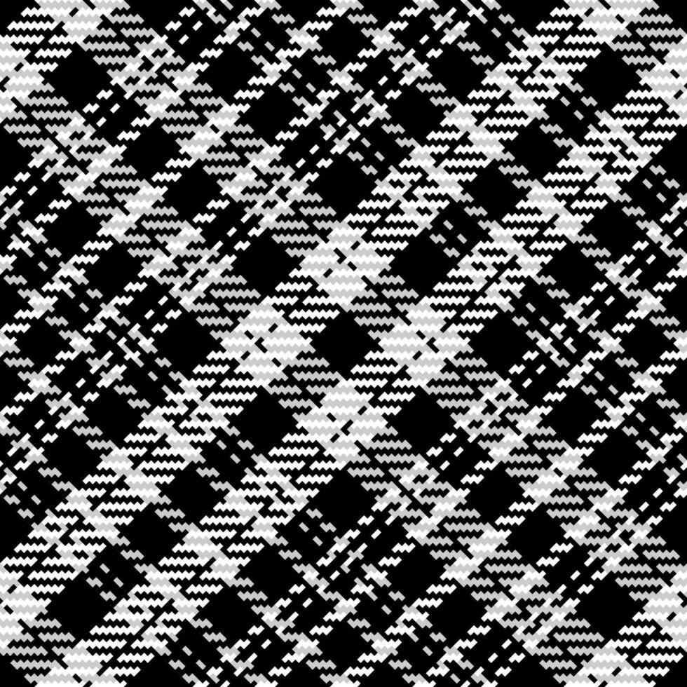 Plaid check pattern in black and white. Seamless texture fabric background. vector