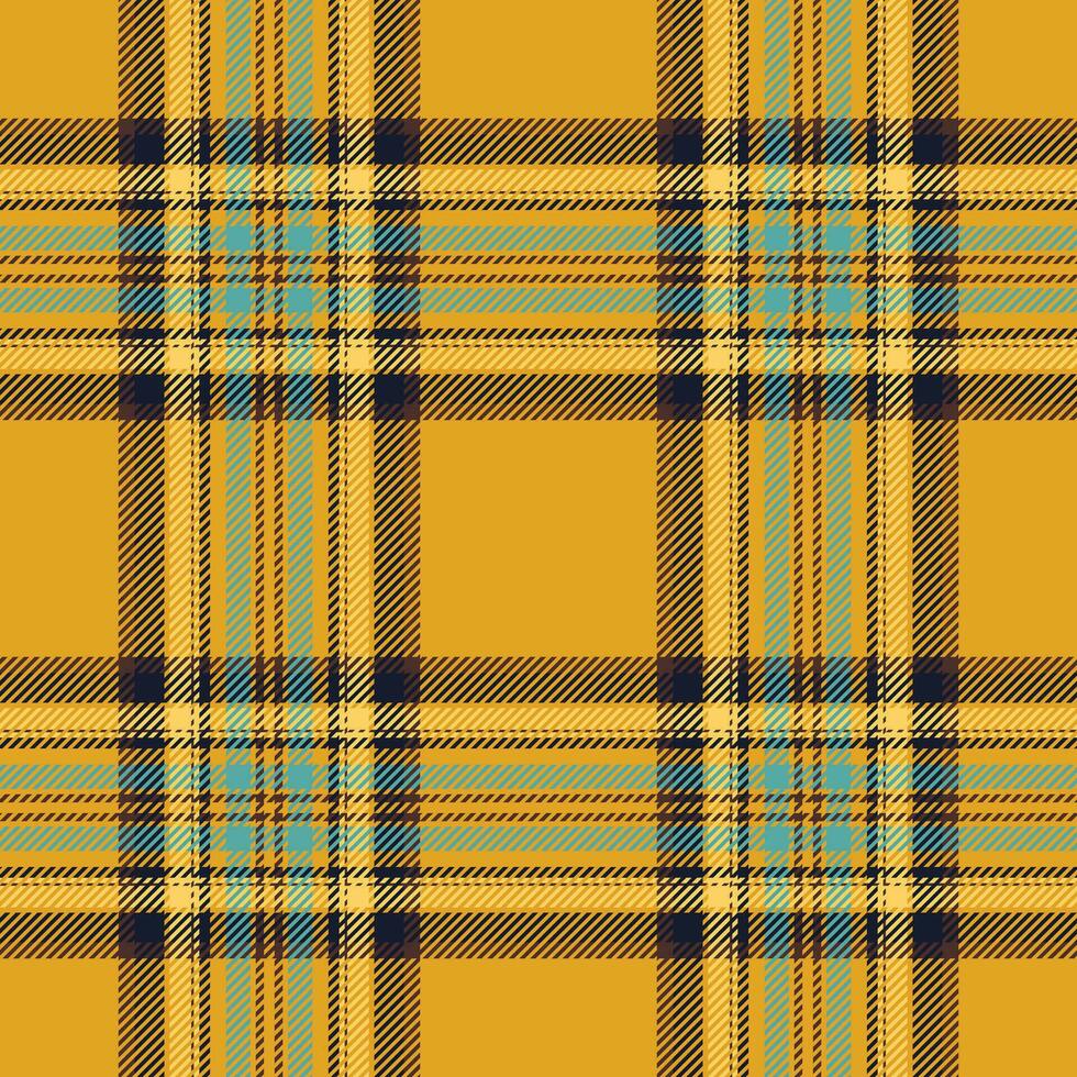 Plaid seamless pattern in orange. Check fabric texture. Vector textile print.