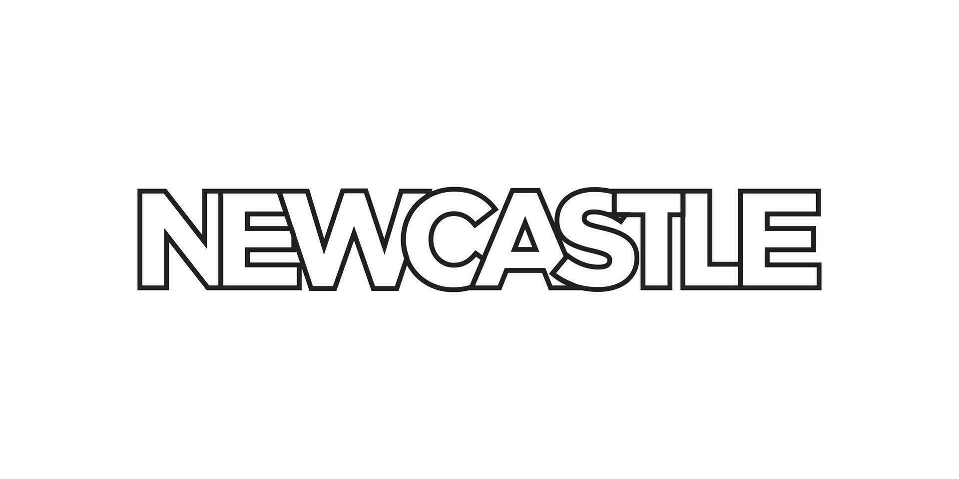 Newcastle en el sur África emblema. el diseño caracteristicas un geométrico estilo, vector ilustración con negrita tipografía en un moderno fuente. el gráfico eslogan letras.