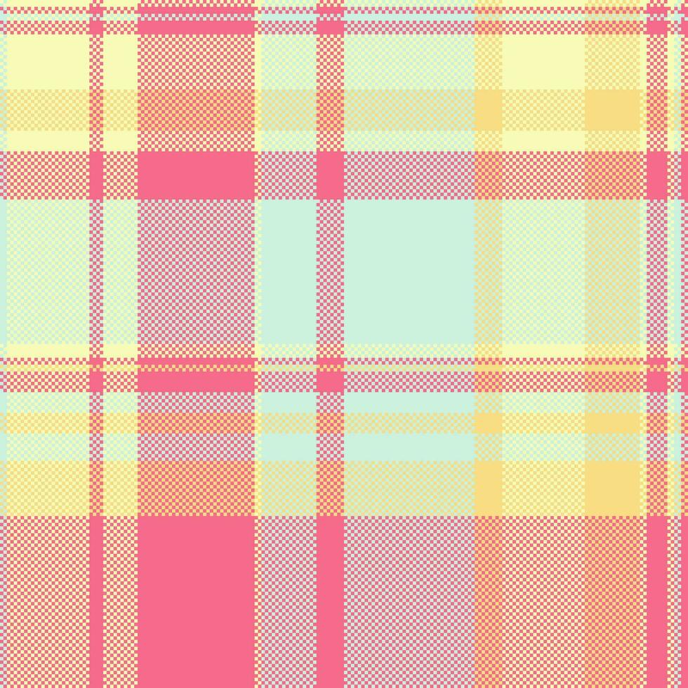 Fabric texture plaid of check tartan seamless with a background vector pattern textile.
