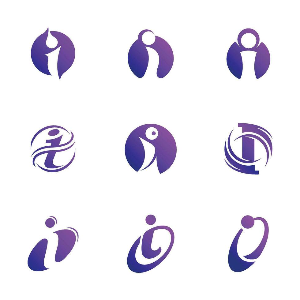 I Letter mark logo design Art and Illustration vector