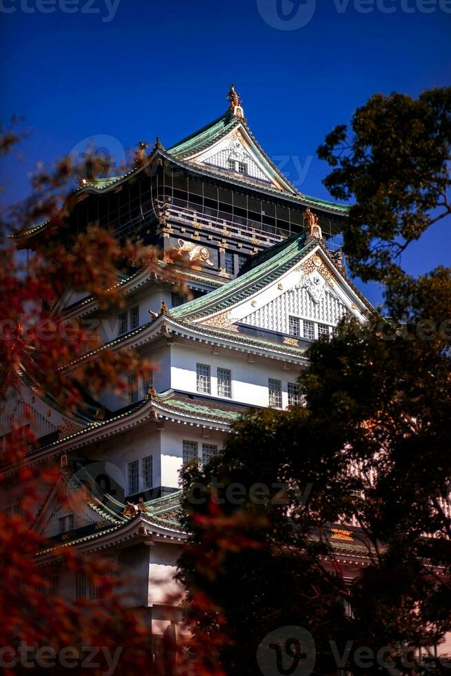 otro escena de Osaka castillo uno de más popular de viaje destino en Osaka Japón foto