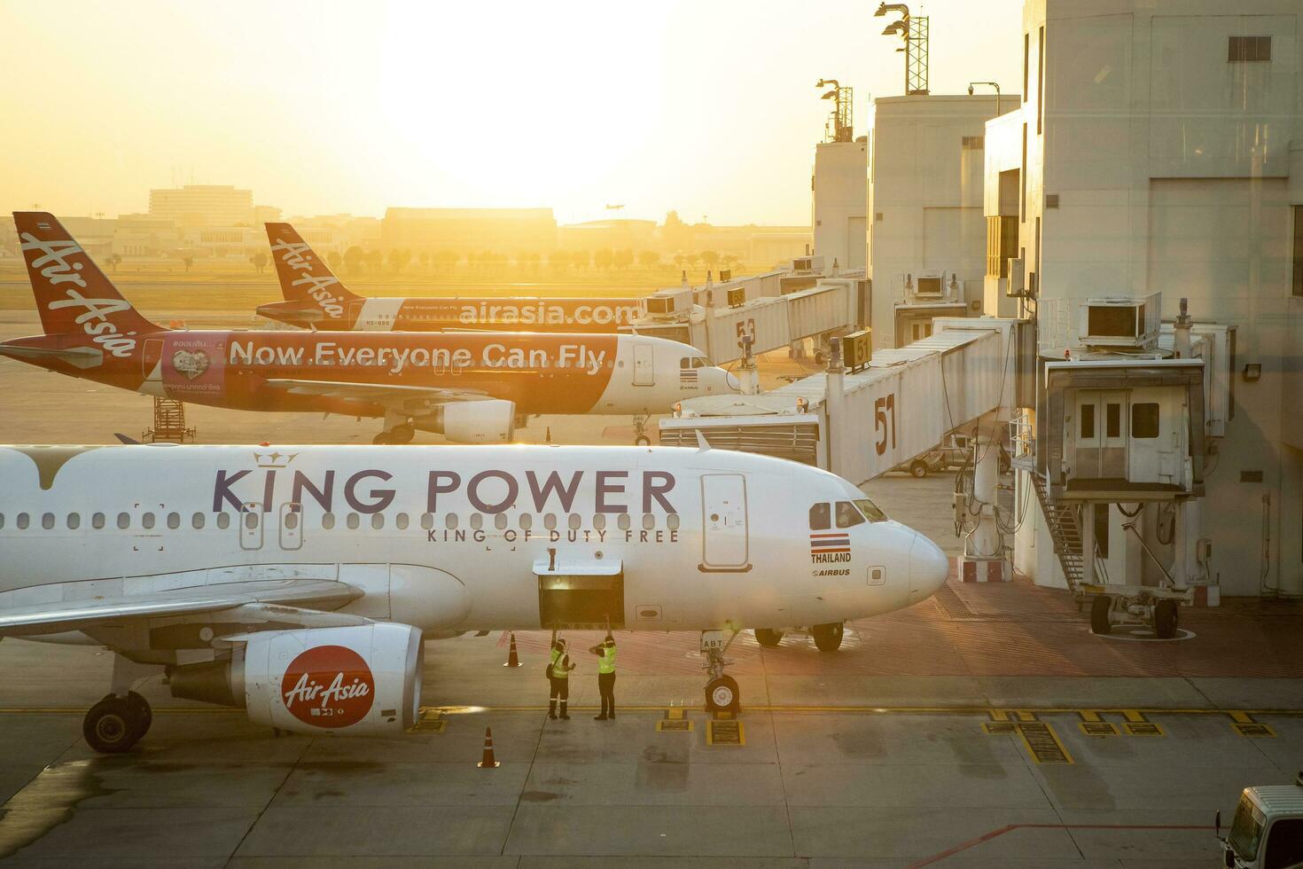 bangkok thailand - december18,2019 thai airasia plane preparing before departure from donmaung airport thailand photo